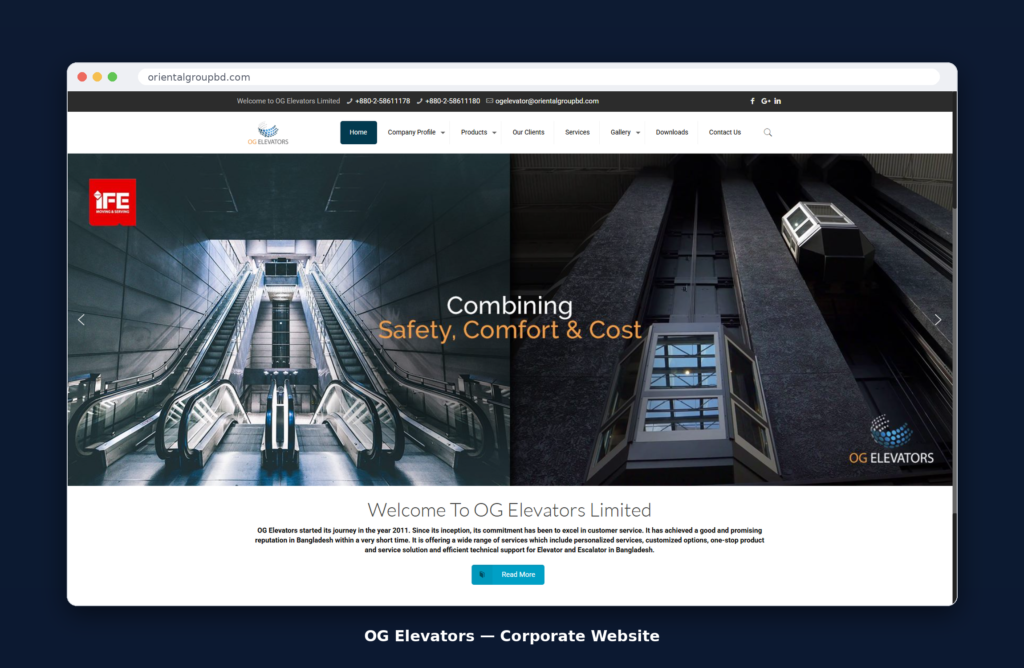 OG Elevators – Corporate Website