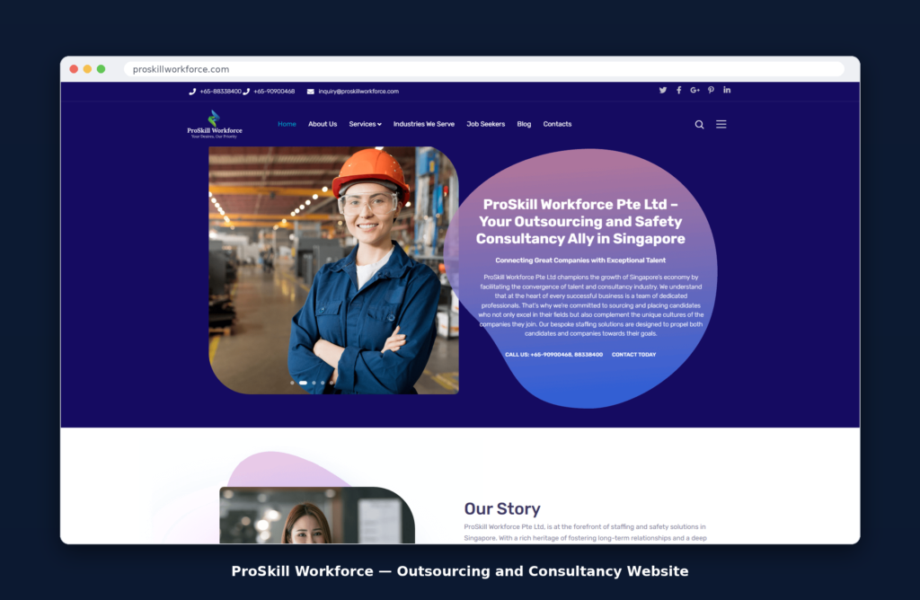 Proskills Workforce – Outsourcing Consultancy Website