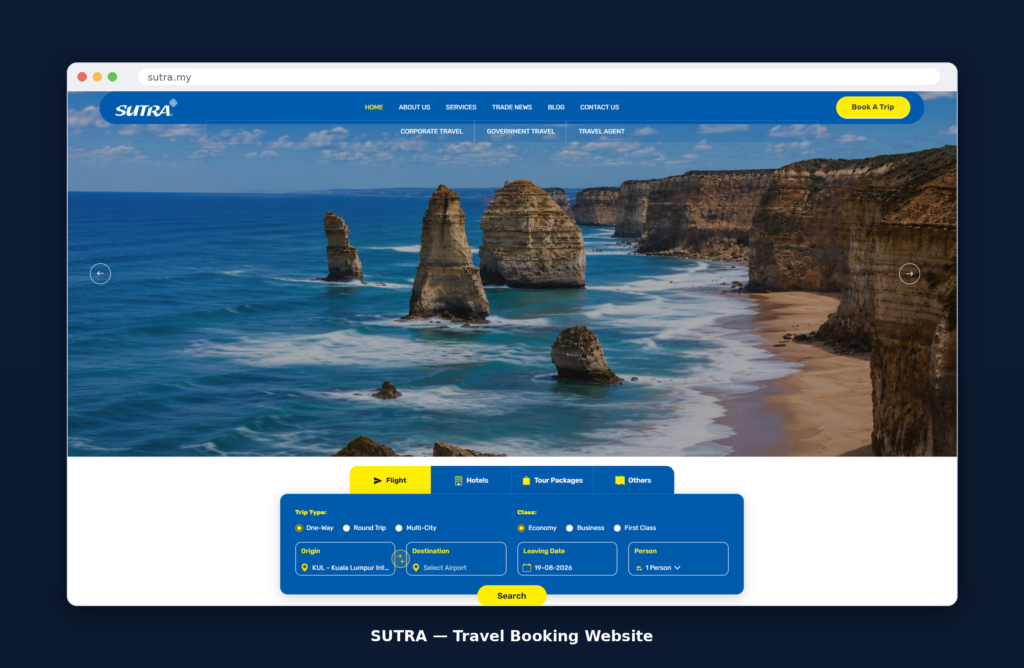 SUTRA – Travel Booking Website