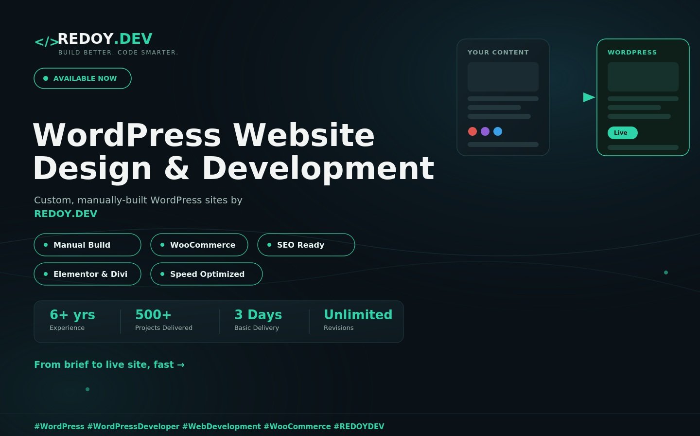 WordPress Website Design & Development A Fast, Secure Site Built Manually Around Your Business